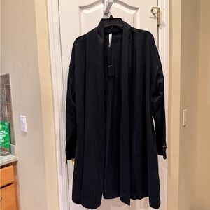 Fabletics Black Open-Front Coatigan